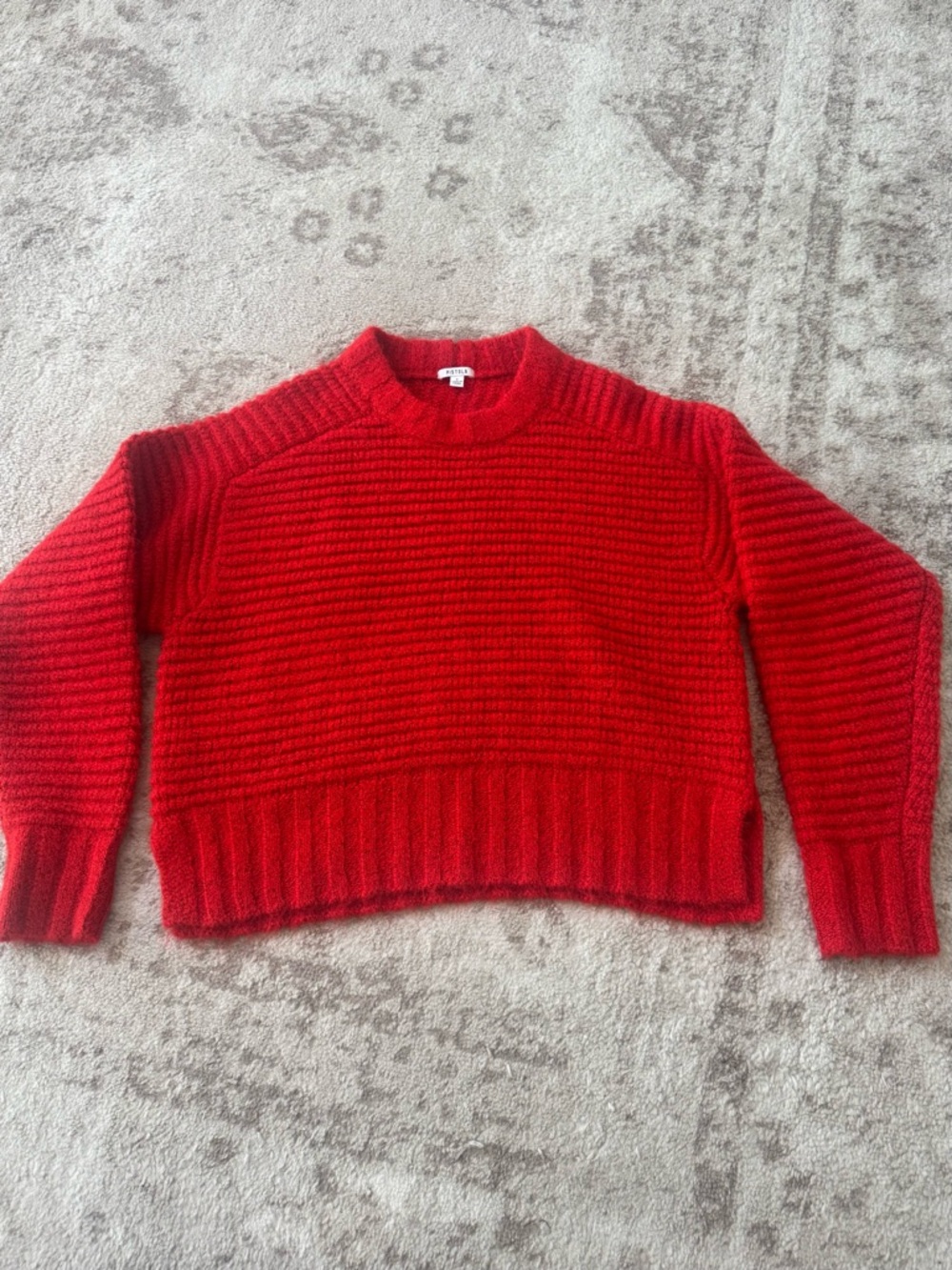 pistola Red Ribbed Crewneck Sweater